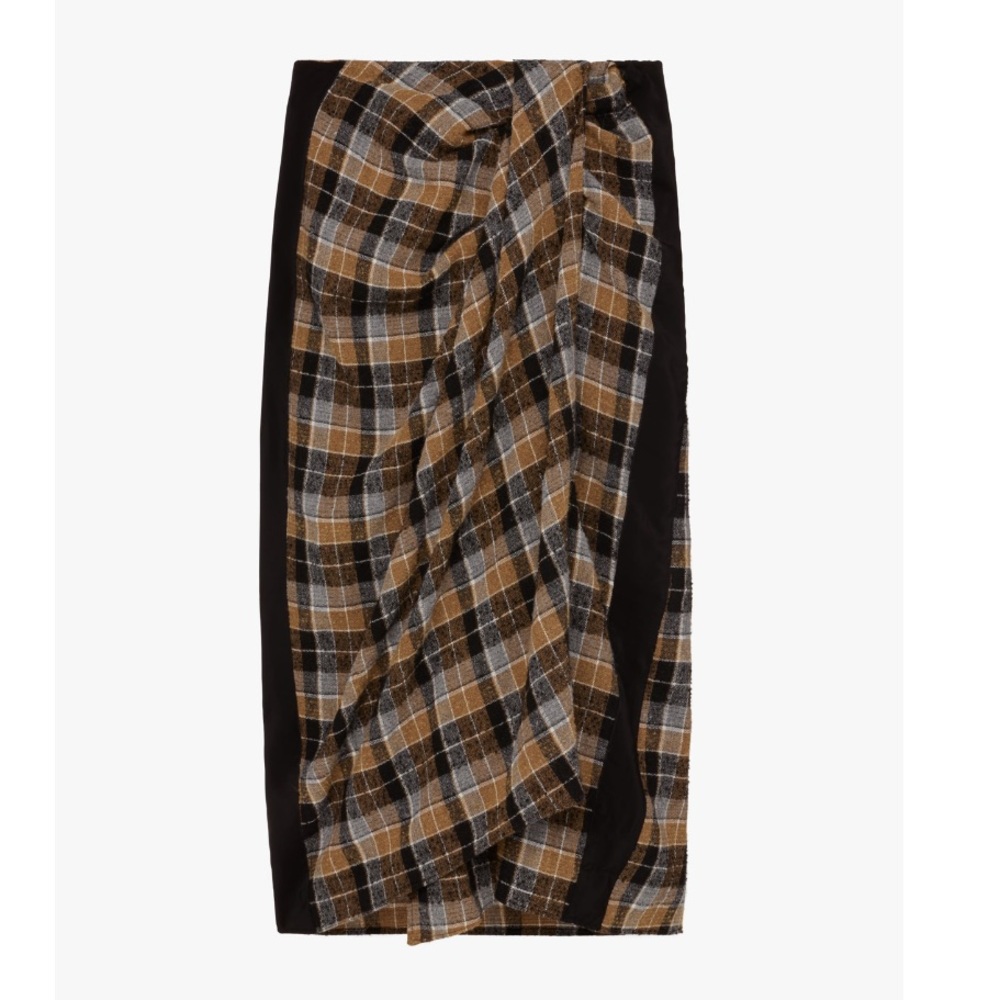 Zara Plaid Skirt in Brown and Black